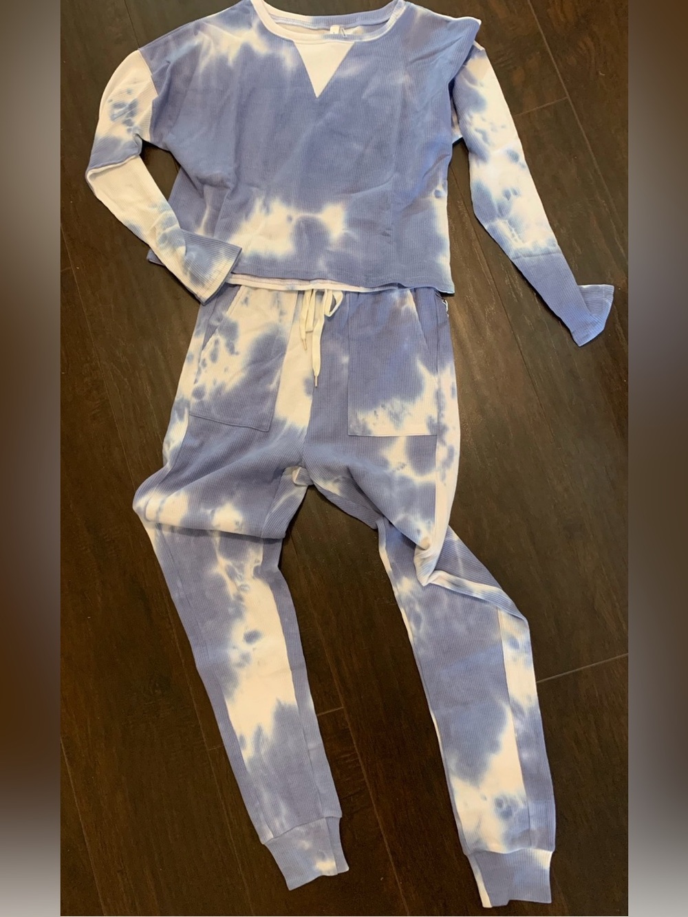 Tie-Dye Blue & White Lounge Set